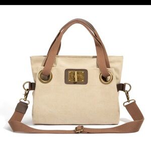NWT - Zede Pont Des Arts Canvas Tote, Mini, Beige